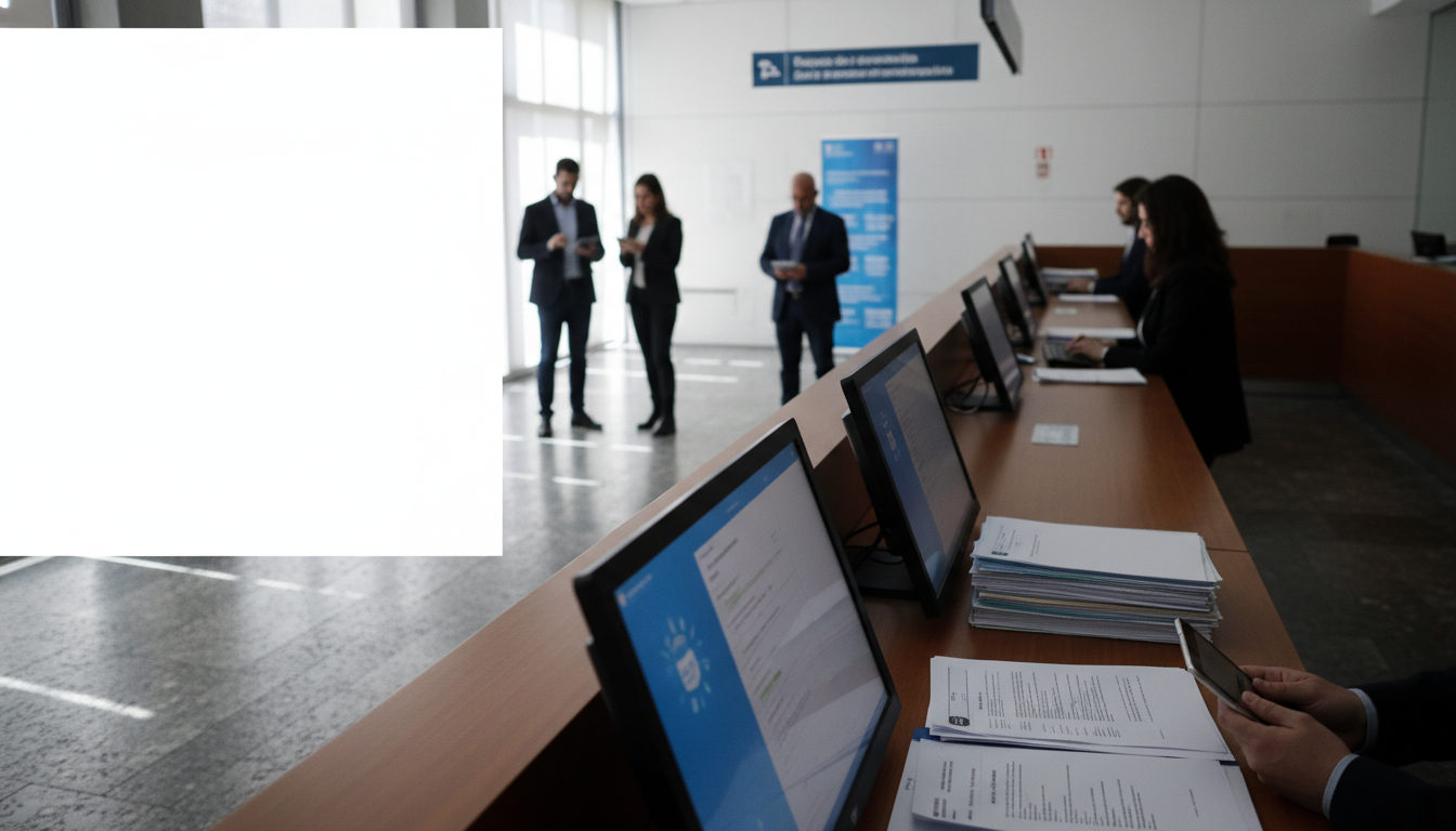 Persona realizando un trámite de empadronamiento desde un ordenador portátil