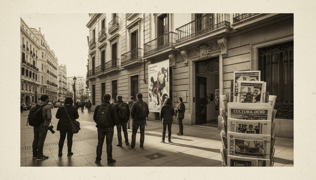 Visitantes recorriendo una exposición de arte latinoamericano en Madrid