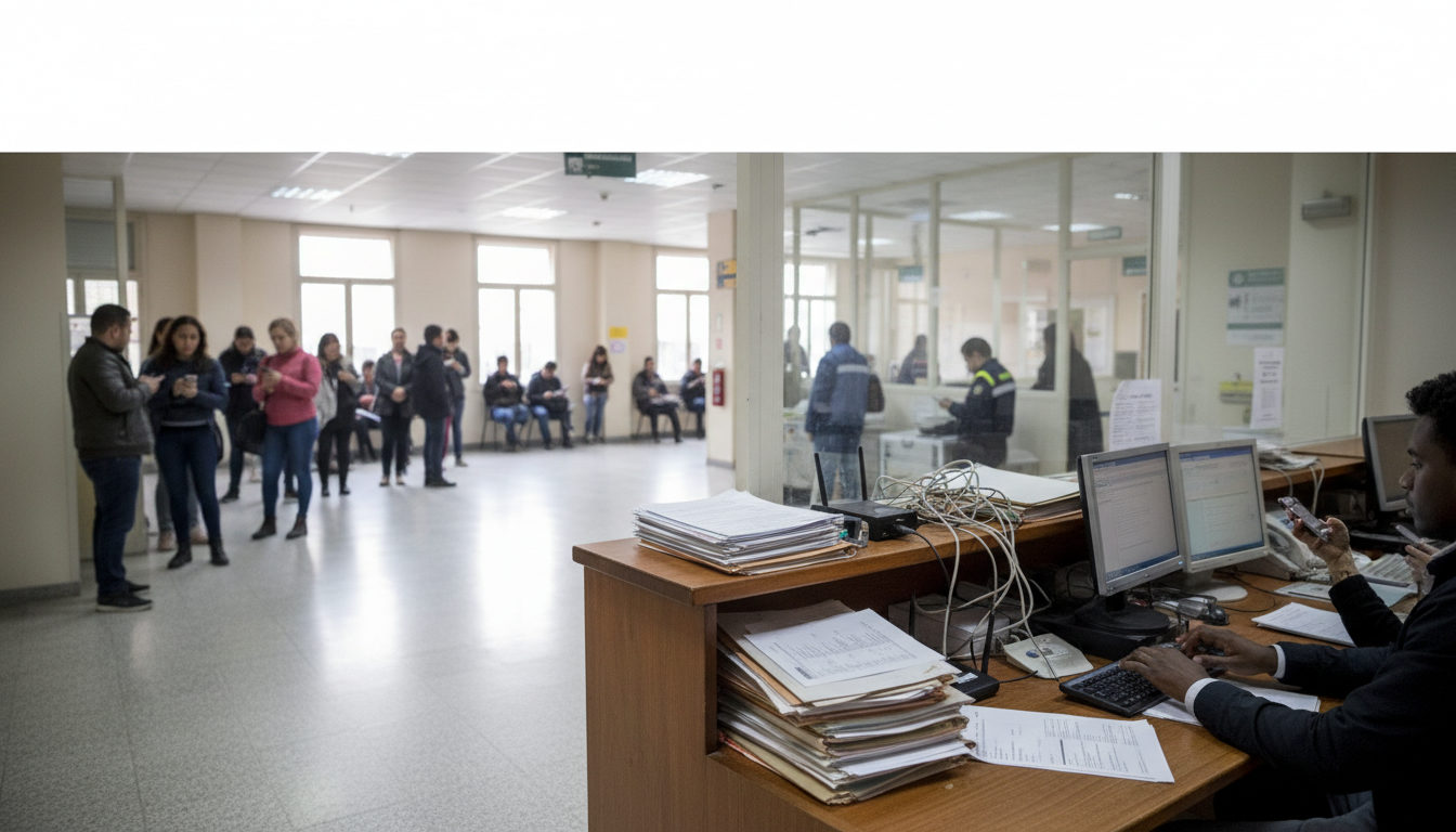 Persona recibiendo orientación en una oficina de empleo en Madrid